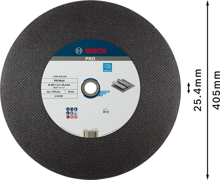 Produktbild Bosch Professional Zubehör PRO Metal Trennscheibe, 400 x 3,2 x 25,4 mm