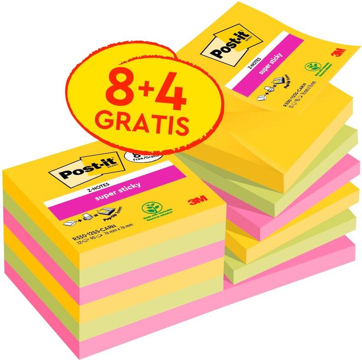 Produktbild Post-it Super Sticky Z-Notes Carnival (76 x 76 mm)