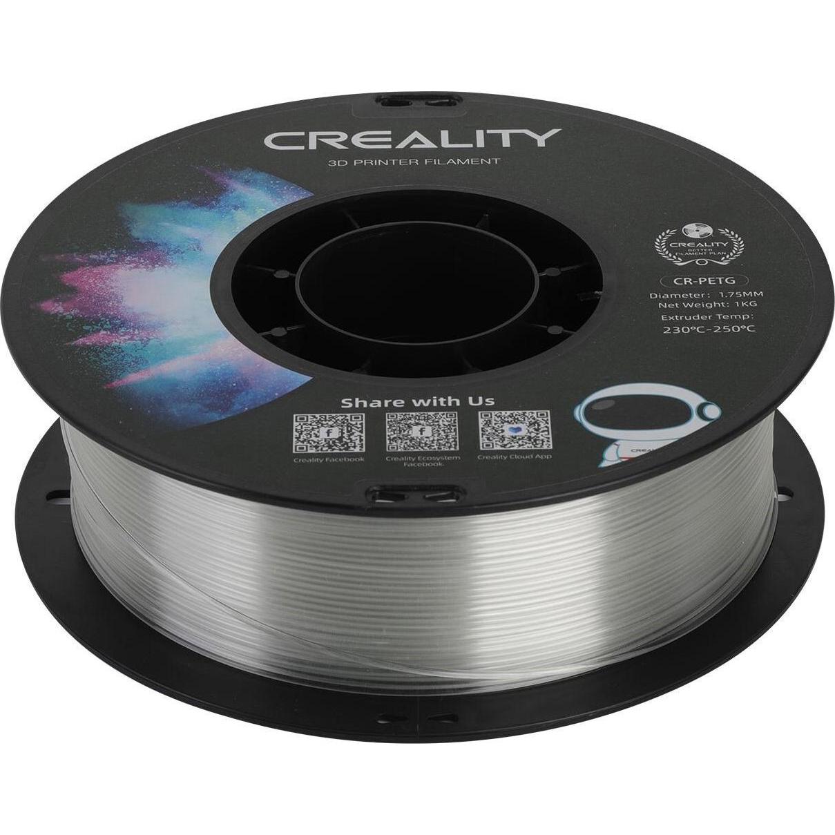 Creality Filament (PETG, 1.75 mm, 1000 g, Transparent), 3D Filament, Transparent