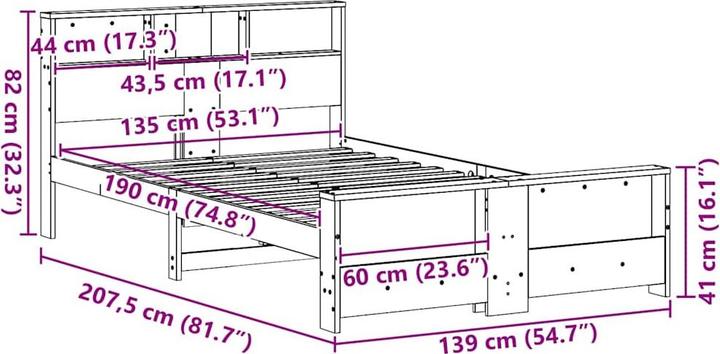 Image du produit vidaXL Plattformbett (135 x 190 cm)