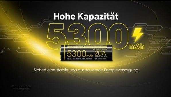 Produktbild Nitecore Li-Ion Akku 21700, 5300mAh, NL2153HPi (1 Stk., 21700, 5300 mAh)