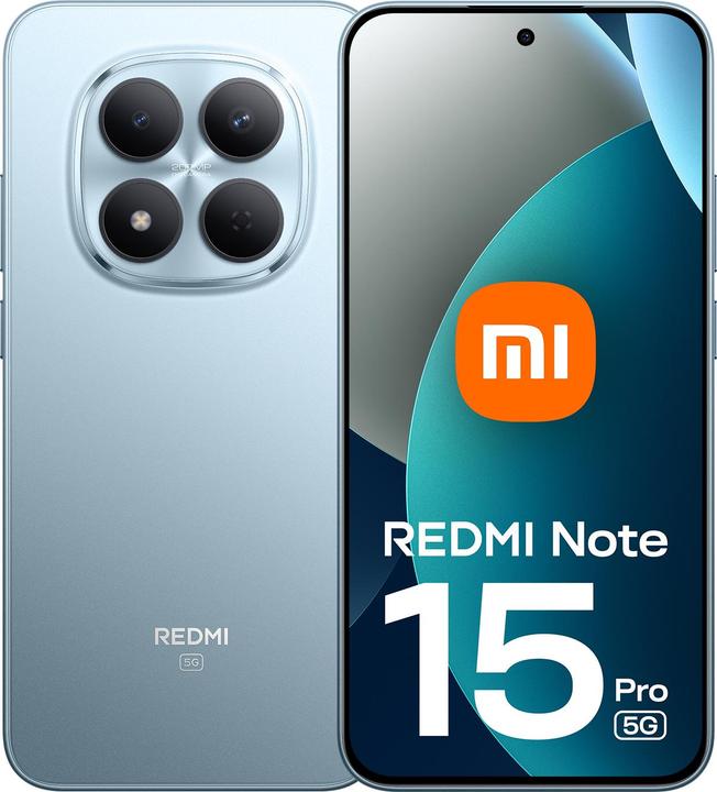 Immagine prodotto Xiaomi Redmi Note 15 Pro 5G (256 GB, Blu ghiaccio, 6.83", Doppia SIM, 5G)