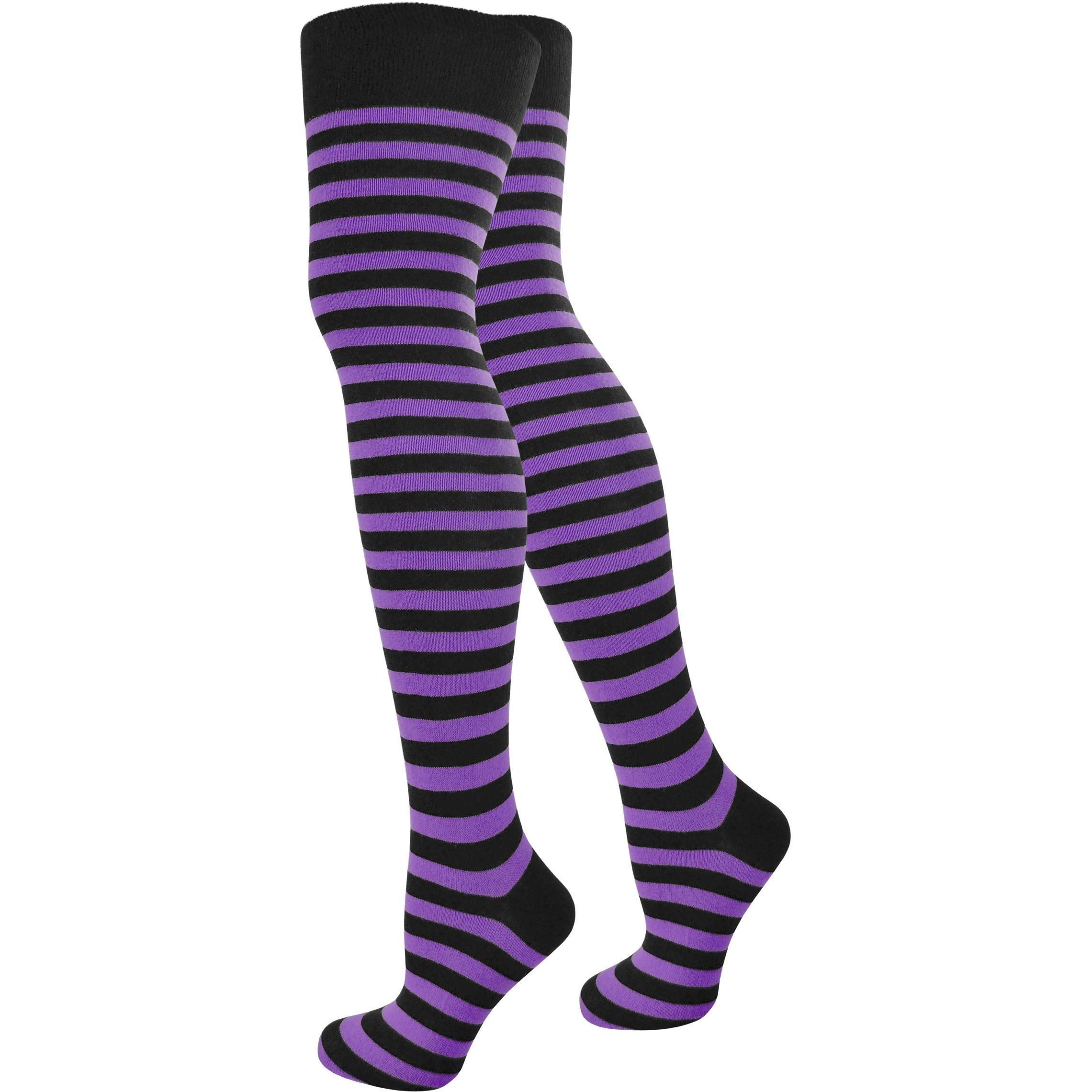 Normani, Herren, Socken, Overknees schmale Ringel, Schwarz, (Einzelpack, 36, 41)