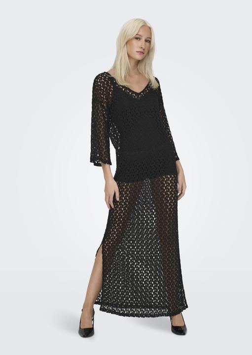 Image du produit Only Coupe normale Col en V Manches cascade Robe longue en dentelle (S)