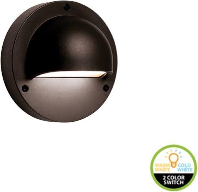 Velleman - DEIMOS BLACK - WALL LIGHT - 12 V - 30 lm - 1 W - 3000/6000 K (30 lm, IP44)