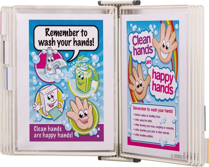 Productafbeelding Tarifold Wandhouder 10 displayborden wit gelaktf.A4