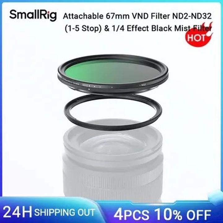 Produktbild SmallRig Magnetic 67mm VND Filter ND2-ND32 (1-5 Stop) & Black Mist 1/4 Filter 5170 (67 mm, ND- / Graufilter)