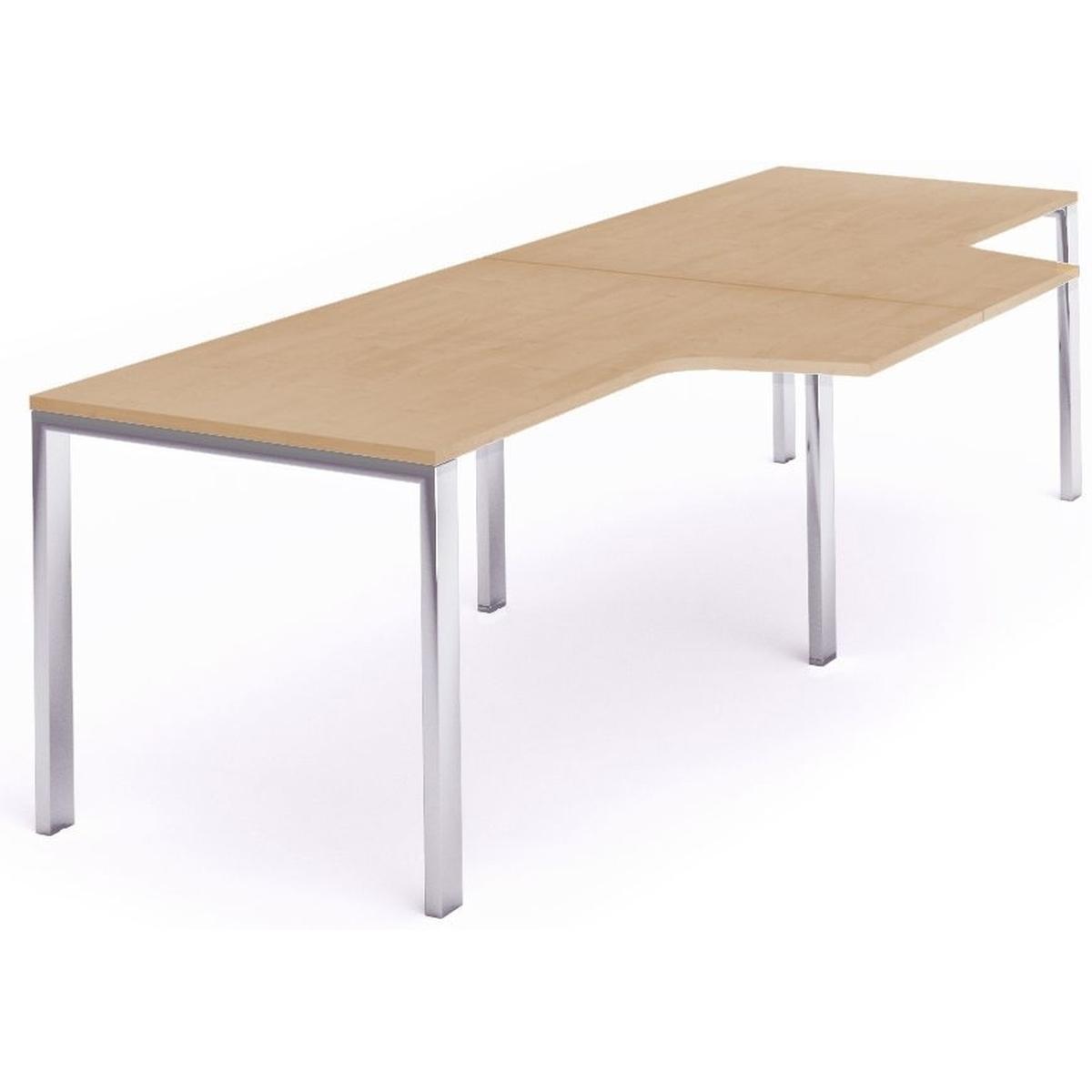 Rocada, Schreibtisch, Mehrfacharbeitstisch Total L-Form BxTxH 360x120/80x73cm Gestell verchromt Platte Melamin buche (80...