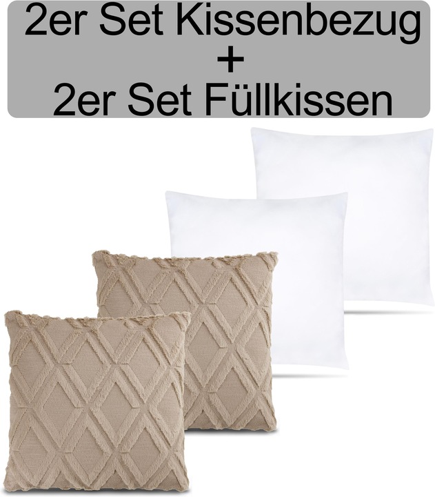 Produktbild Aspero 2er Set Kissenbezüge inkl. Füllung Sofia (45 x 45 cm)