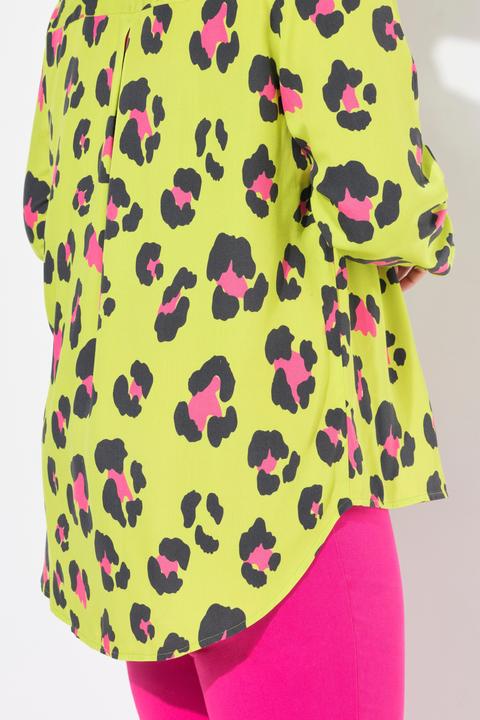 Produktbild Angel of Style Bluse, A-Linie, farbiges Leomuster, Langarm (48)