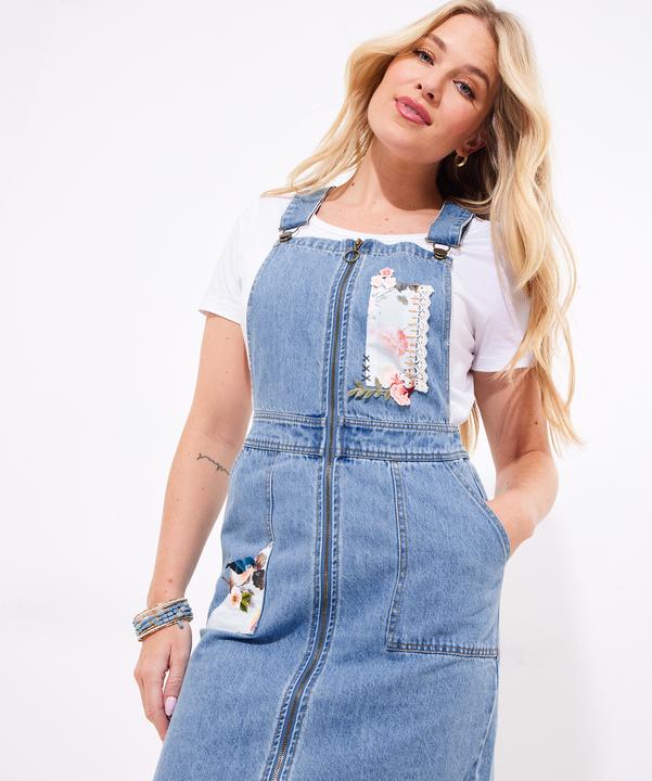 Image du produit Joe Browns Floral Zip-Front Denim Pinafore (34)