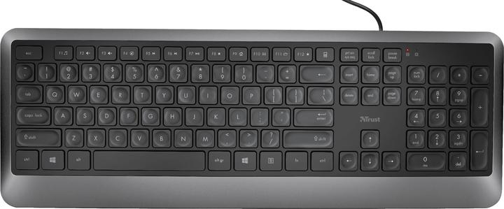Produktbild Trust Erou Leise Tastatur (QWERTZ, Deutsches Tastaturlayout) Schwarz (DE, Kabelgebunden)