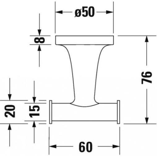 Thumbnail - Duravit, Handtuchhalter + Handtuchhaken, Starck T Handtuchhaken, doppelt, 009930