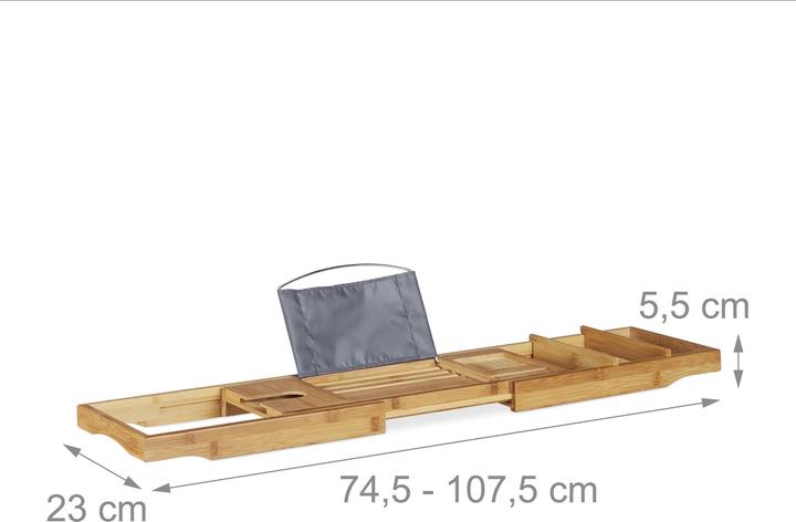Actual product image Relaxdays Bath tray bamboo (107.5 x 23 x 19 cm)