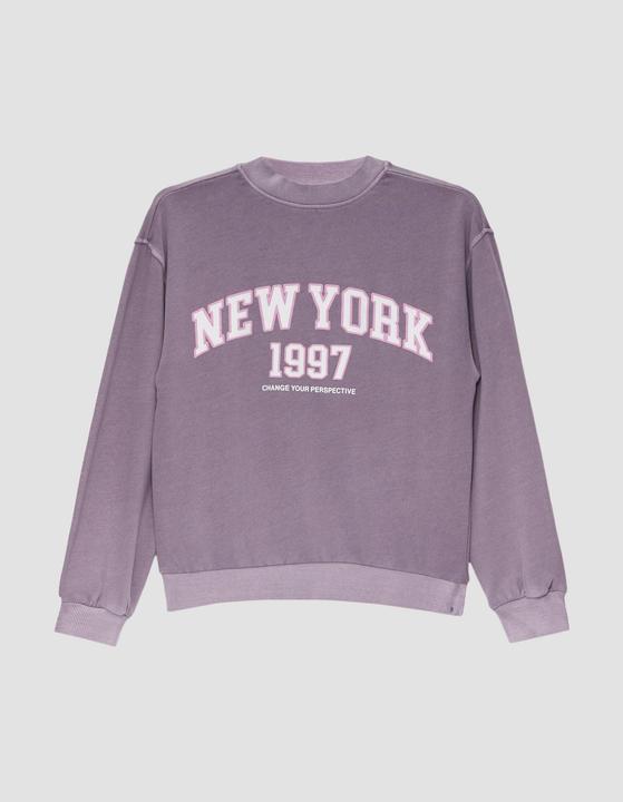 Produktbild s.Oliver Sweatshirt Oversized-Sweatshirt mit Waschung und Frontprint (S)