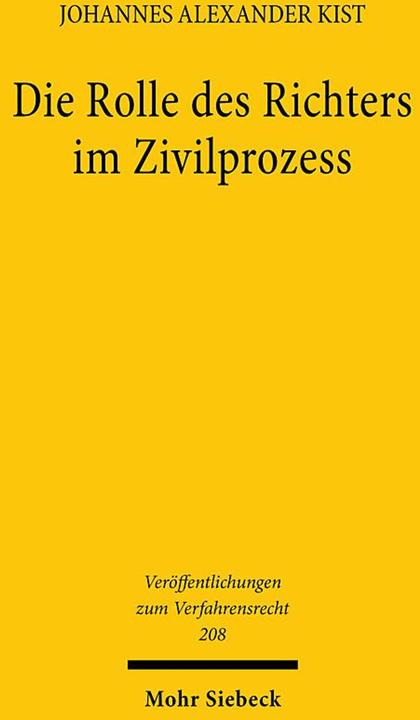 Actual product image Die Rolle des Richters im Zivilprozess (German, Johannes Alexander Kist, 2024)
