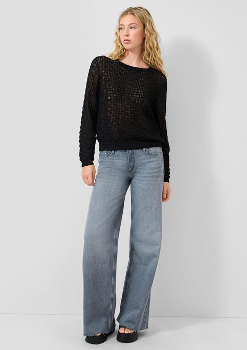 Produktbild s.Oliver Strickpullover Pullover mit Ajourmuster (S)