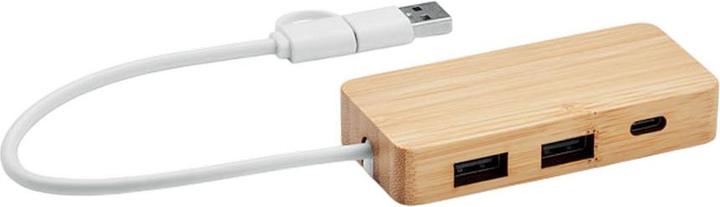 MidOcean USB Hub Hubbam Bambus (USB-A, USB-C)