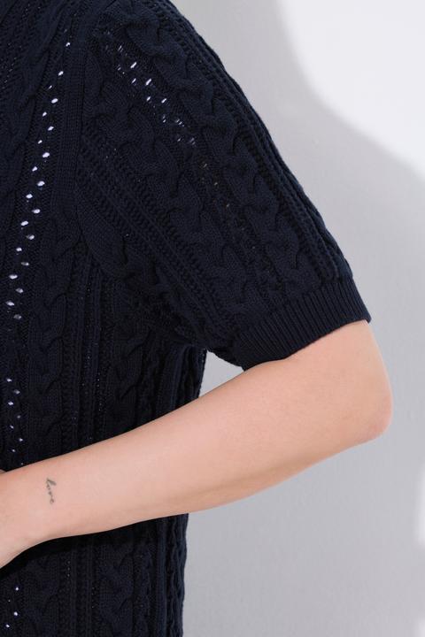 Produktbild Ulla Popken Pullover, Zopfmuster, Rundhals, Halbarm (50)