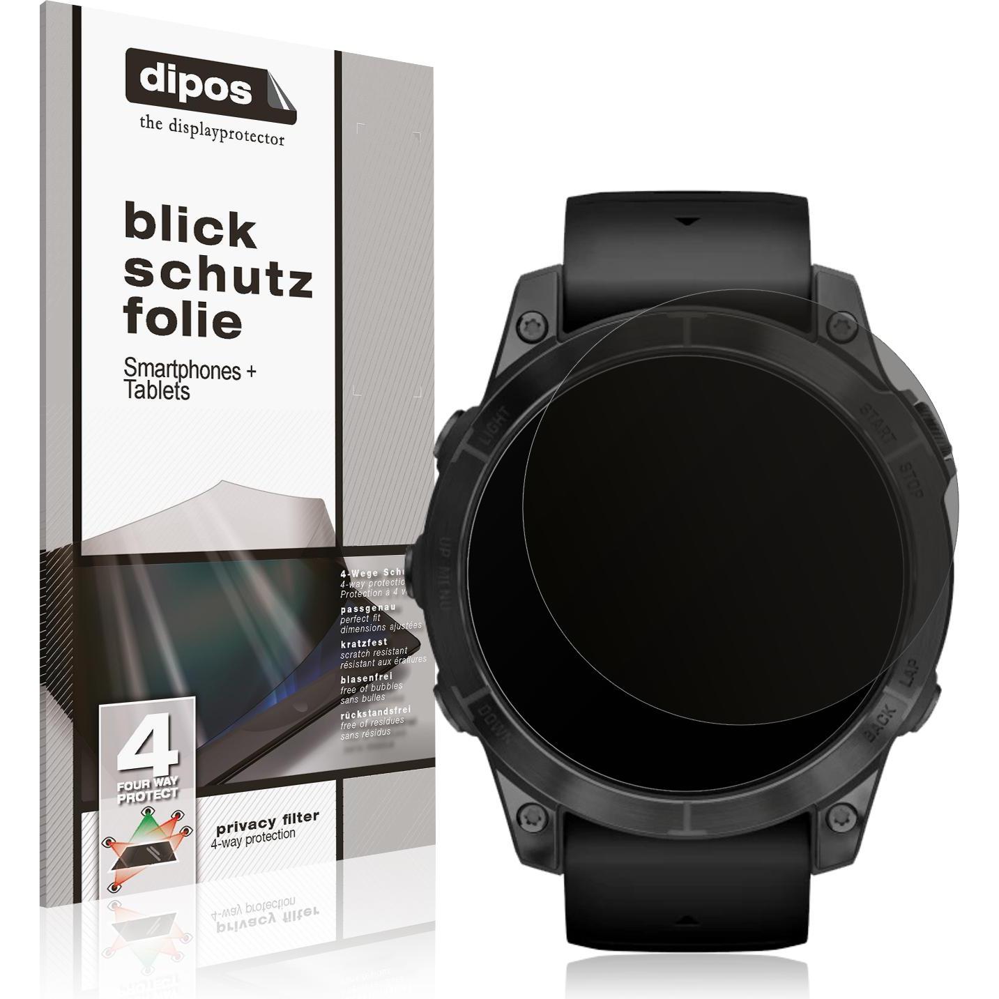 Dipos Blickschutzfolie 4-Way Privacy, Smartwatch Schutzfolie, Transparent
