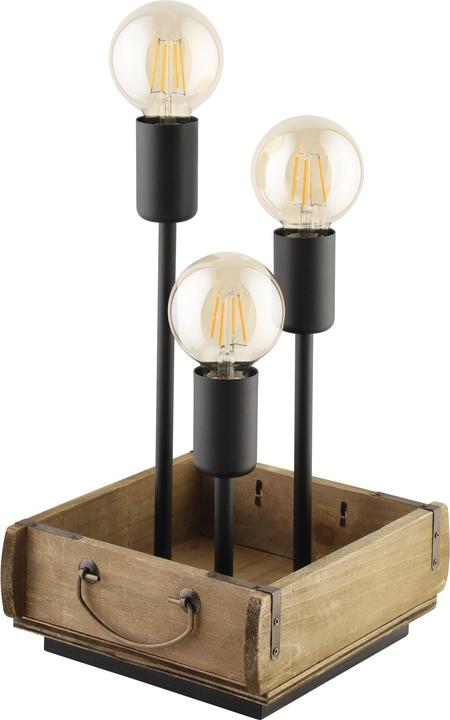 Actual product image EGLO Table lamp WOOTTON 3x E27 Brown / Black (E27)