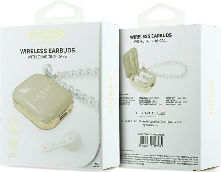 Productafbeelding Guess Earphones TWS Pearl Strap beige (5 h, Draadloze)