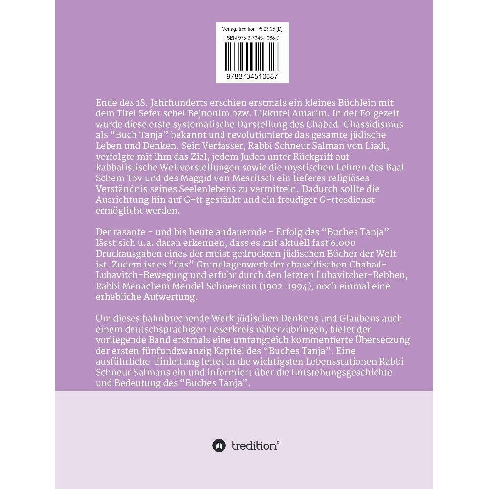 Schneur Salman von Liadi: Das Buch Tanja, Fachbücher von Dirk U. Rottzoll