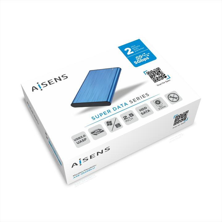 Produktbild Aisens EXTERNAL BOX 2.5 USB3.1 SATA ALUMINUM BLUE USB 3.0/USB 3.1/5 gbps/3Gbps/superfast 6gbps link speed/S (2.5")