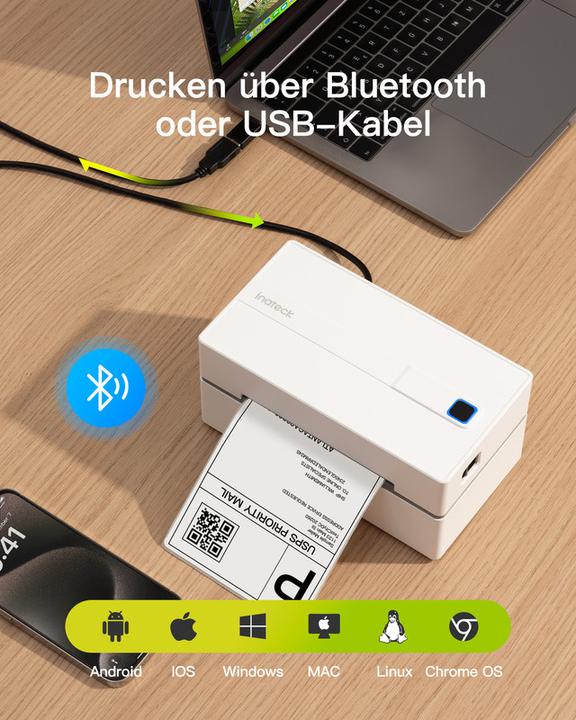 Image du produit Inateck Barcodescanner PR40 white (PR40 white) (203 dpi)