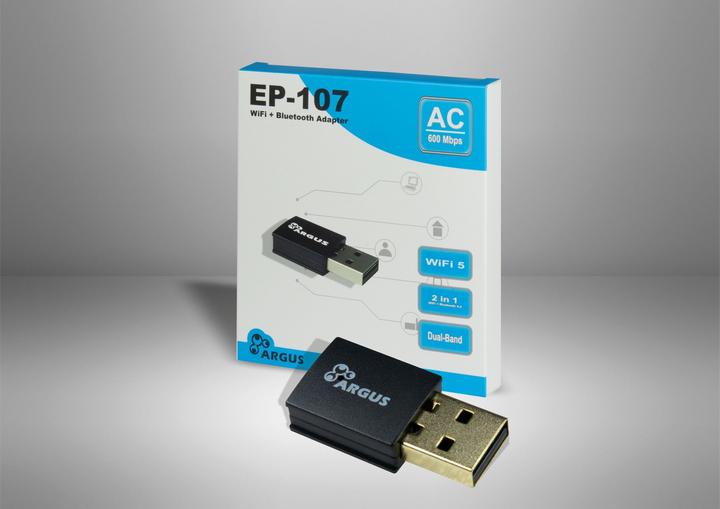 Immagine prodotto Intertec Adattatore USB EP-107 Wi-Fi e BT4.2 NT Argus, USB2.0, 600Mbps (USB 2.0)