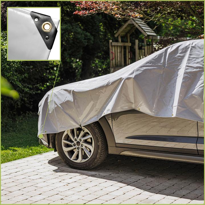 Produktbild Mehr Garten wasserdichte & UV-beständige, reissfeste Premium PVC Allzweck-Plane, Farbe: grau, 650g/m² (6 x 4 m)