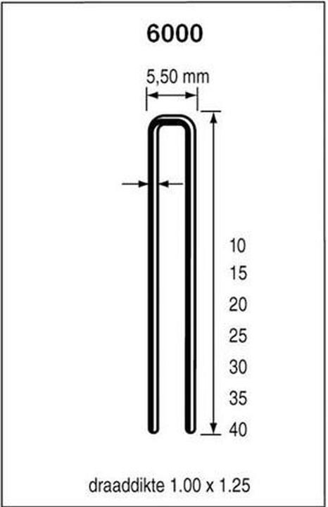 Produktbild Dutack 5028038 Heftklammern 6000 Serie 25mm Edelstahl 5000 Stück (5000x)