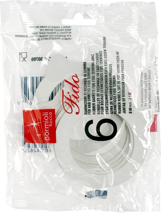 Actual product image Bormioli Rocco Spare rubber rings GOMMA (6 pcs.)