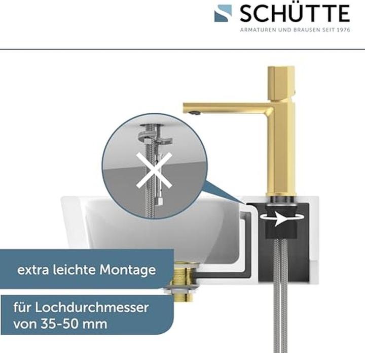 Immagine prodotto Schütte Rubinetto bagno NEW YORK Miscelatore per lavabo Miscelatore monocomando oro opaco 33617