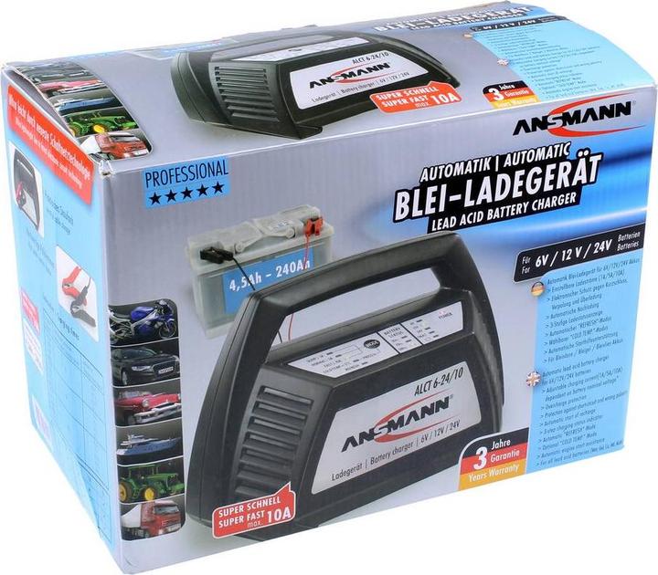 Actual product image Ansmann AutomatikLadegerät ALCT 624/10 (6V, 12V, 24V, 10 A)