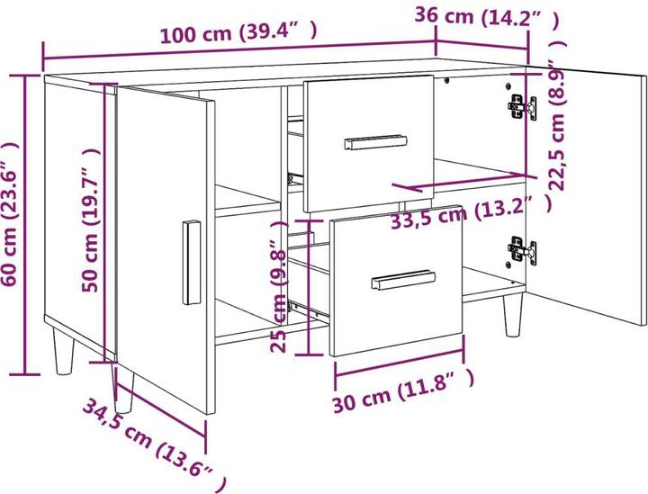 Produktbild vidaXL Sideboard (100 x 36 x 60 cm)