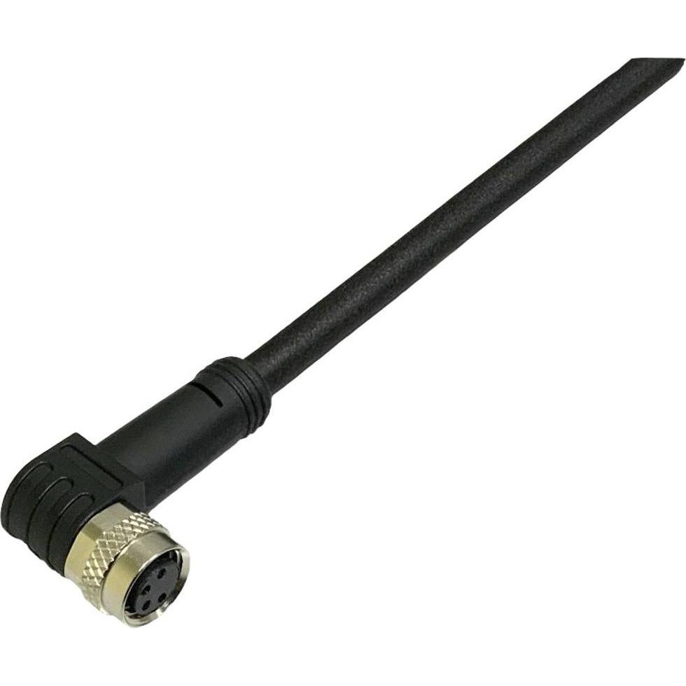 BKL Electronic 2700011 Sensor-/Aktor-Anschlussleitung M8 Kupplung, gewinkelt 10, Elektronikkabel + Stecker, Schwarz
