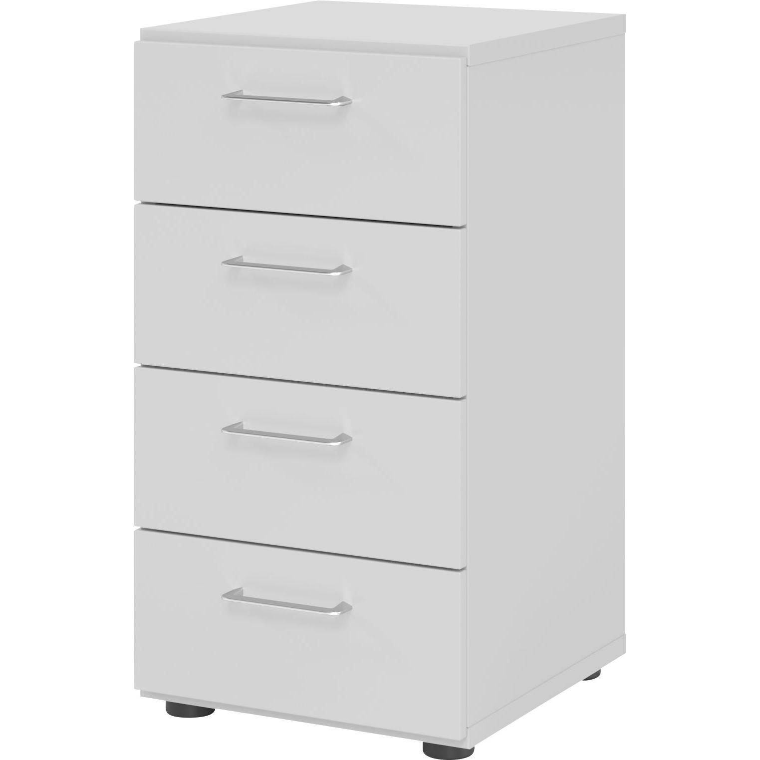 0, Aktenschrank, Regal 2OH, 4 Schübe, BS Grau/Grau