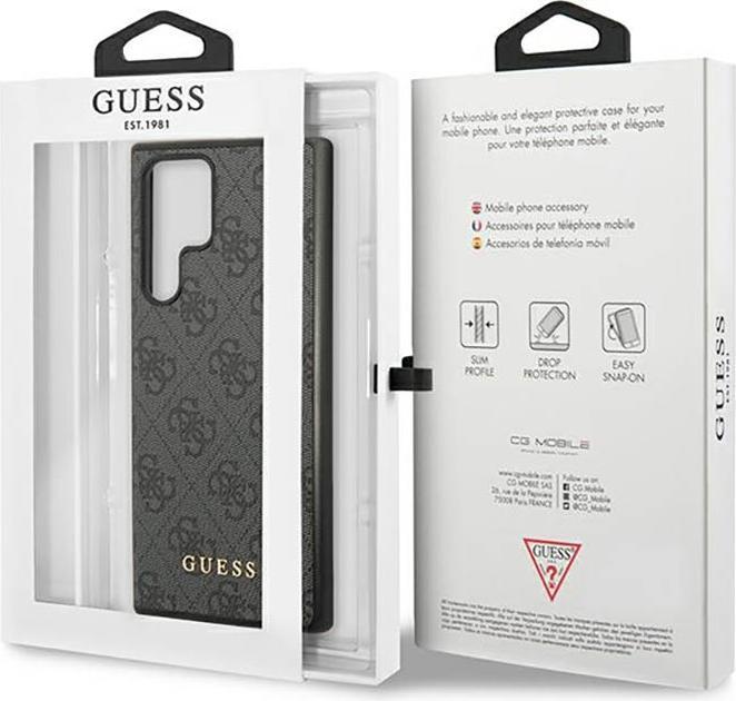 Produktbild Guess GUHCS23LG4GFGR S23 Ultra S918 grey/grey hardcase 4G Metal Gold Logo (Samsung Galaxy S23 Ultra)
