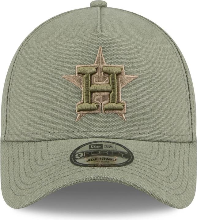 Produktbild New Era A-Frame Trucker Leinen Cap - Houston Astros oliv (One Size)