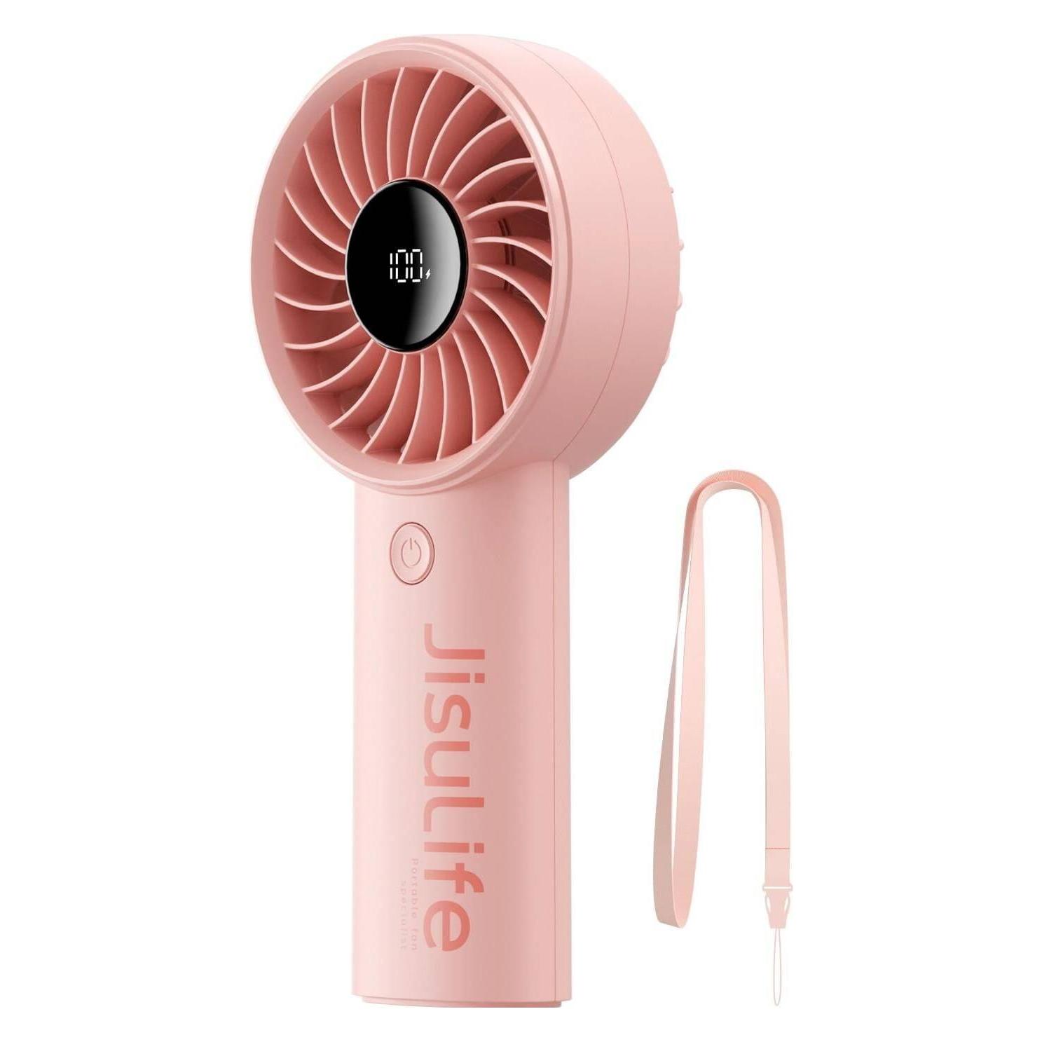 Jisulife Rosa/Rosa Mini Wentylator Handheld Fan Life4 3600Mah Przenośny Wiatraczek Usb - Różowy, Ventilator, Pink