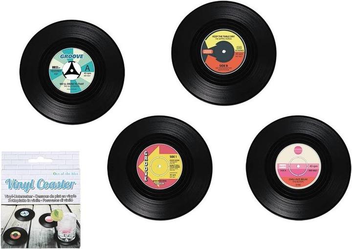 Immagine prodotto Ootb Set di sottobicchieri Disco in vinile (4 x, Sottobicchiere in vetro)