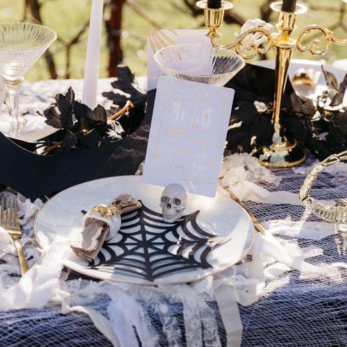 Image du produit Artifete Set de 3 Toiles d'Araignée Papier Noir 10,5cm/21,5cm/37,5cm