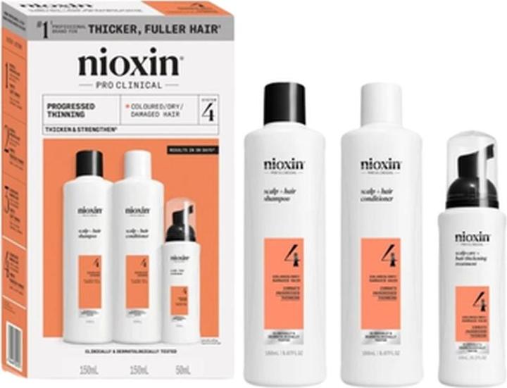 Produktbild Nioxin 4 Kit Trifasico Shampoo 150ml Conditioner 150ml Treatment 40ml Advanced Thinning Kit (340 ml, Flüssiges Shampoo)