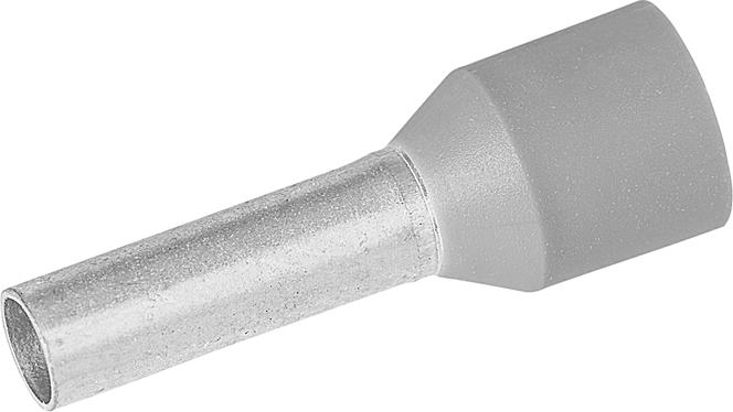 Produktbild Steffen Aderendhülse isoliert 2.5mm2/8mm grau VPE 100 Stk.