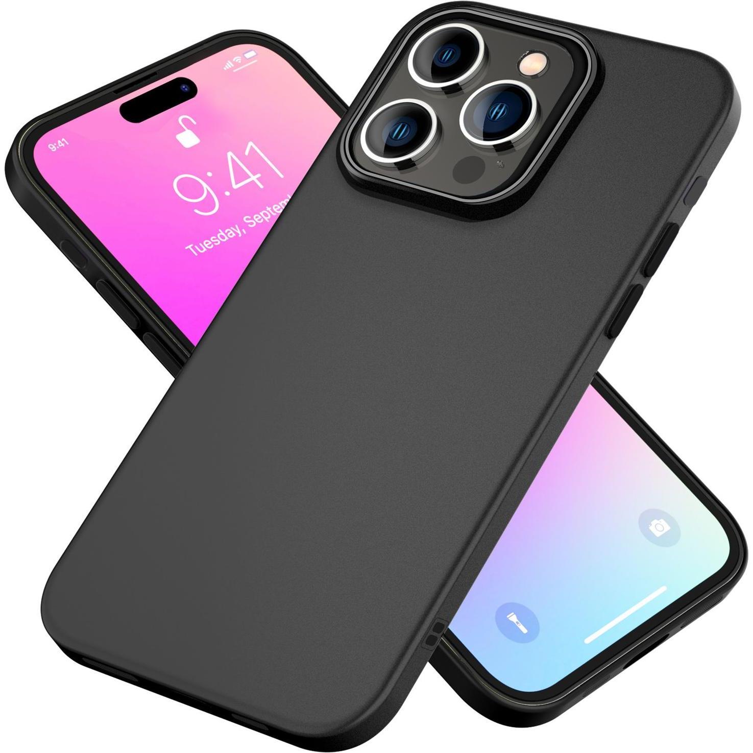 Nalia Matt Silikon Hülle (Apple iPhone 16 Pro), Smartphone Hülle, Schwarz
