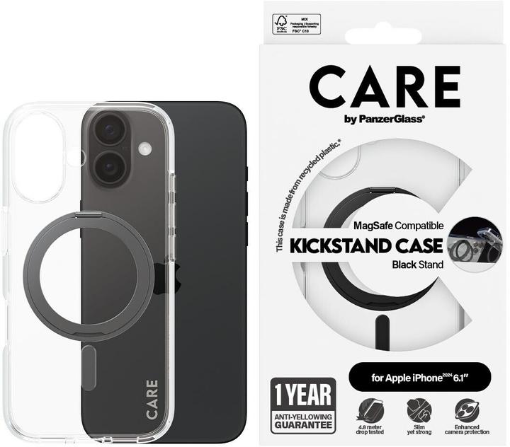 Image du produit PanzerGlass CARE Feature Case Kickstand & MagSafe iPhone '24 6.1" noir (Apple iPhone 16)