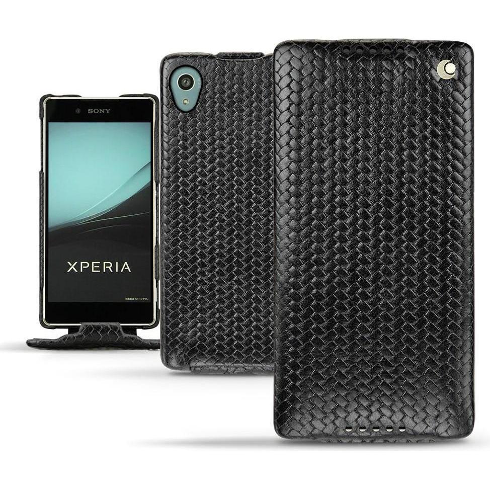 Noreve Lederschutzhülle vertikal (Sony Xperia Z4/ Z3+), Smartphone Hülle, Schwarz