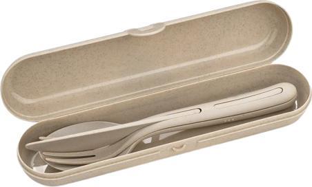 Actual product image Koziol Cutlery set KLIKK READY 7070700 sand (3 Piece, Cutlery set)