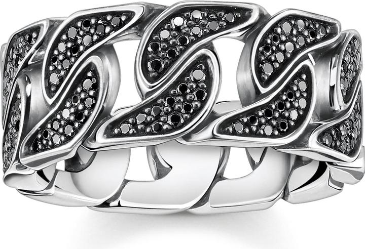 Immagine prodotto Thomas Sabo Anello Maglie annerite con pietre nere (68, 925 Argento)